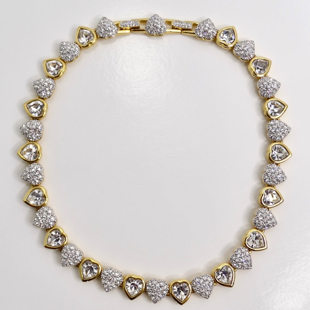 Swarovski Gold and Silver Heart Necklace